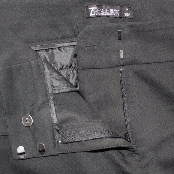 New York & Co (7th Avenue Design) Slim Leg Ankle Pants - Black - Size 14 - Picture 3 of 4